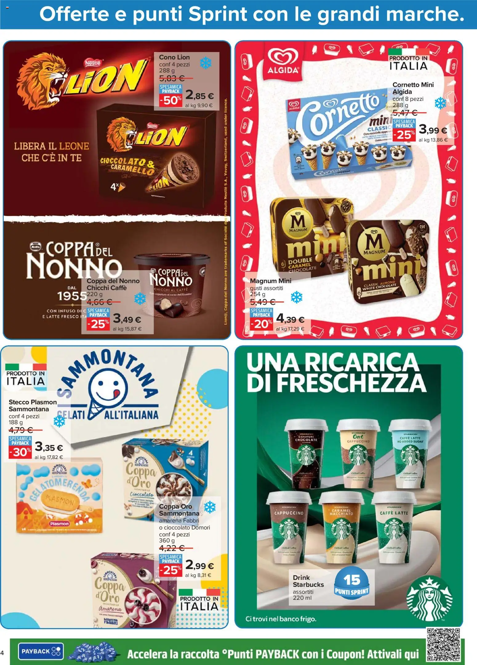 Volantino Carrefour del 24.03.2026 | Pagina: 4 | Prodotti: Caffè, Gelato, Latte, Amarena