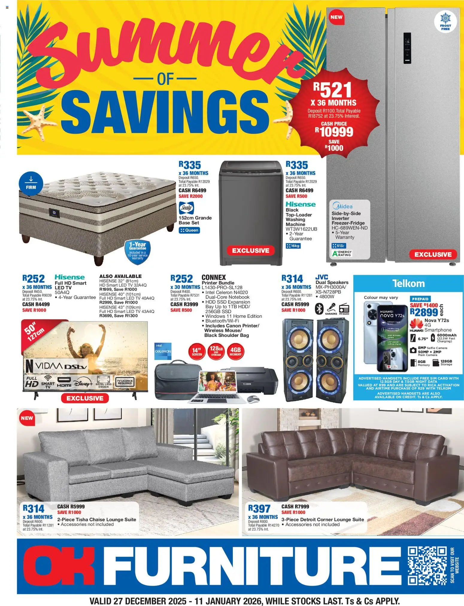 New OK Furniture catalogue – valid from 27.12.2025 | Page: 1 | Products: Data, Smartphone, Lounge suite, Chaise