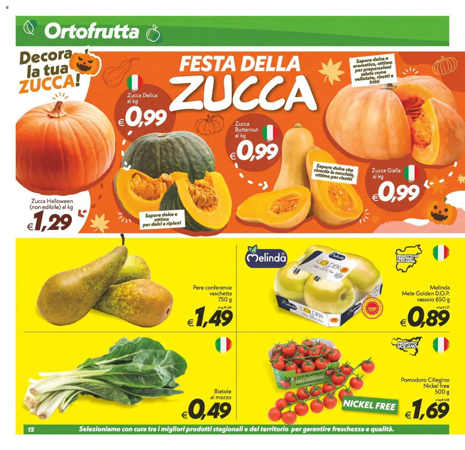 Volantino SuperConveniente del 24.10.2025 | Pagina: 12 | Prodotti: Mele, Pomodoro, Zucca, Vassoio