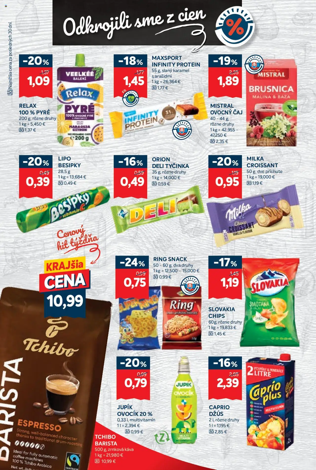 Nové Kraj akcie – leták je platný od 18.09.2025 | Strana: 10 | Produkty: Káva, Džús, Čaj, Zrnková káva