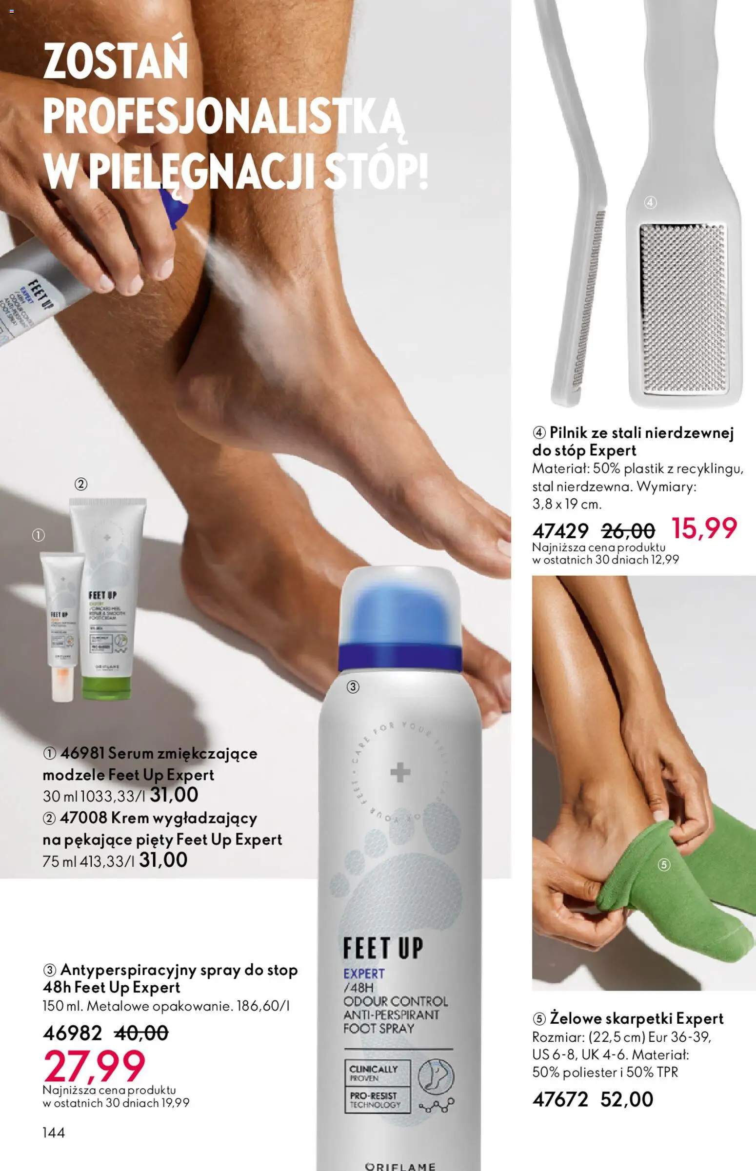 Oriflame Katalog 1 2026 od 24.12.2025 | Strona: 144 | Produkty: Skarpetki, Krem, Spray do stóp