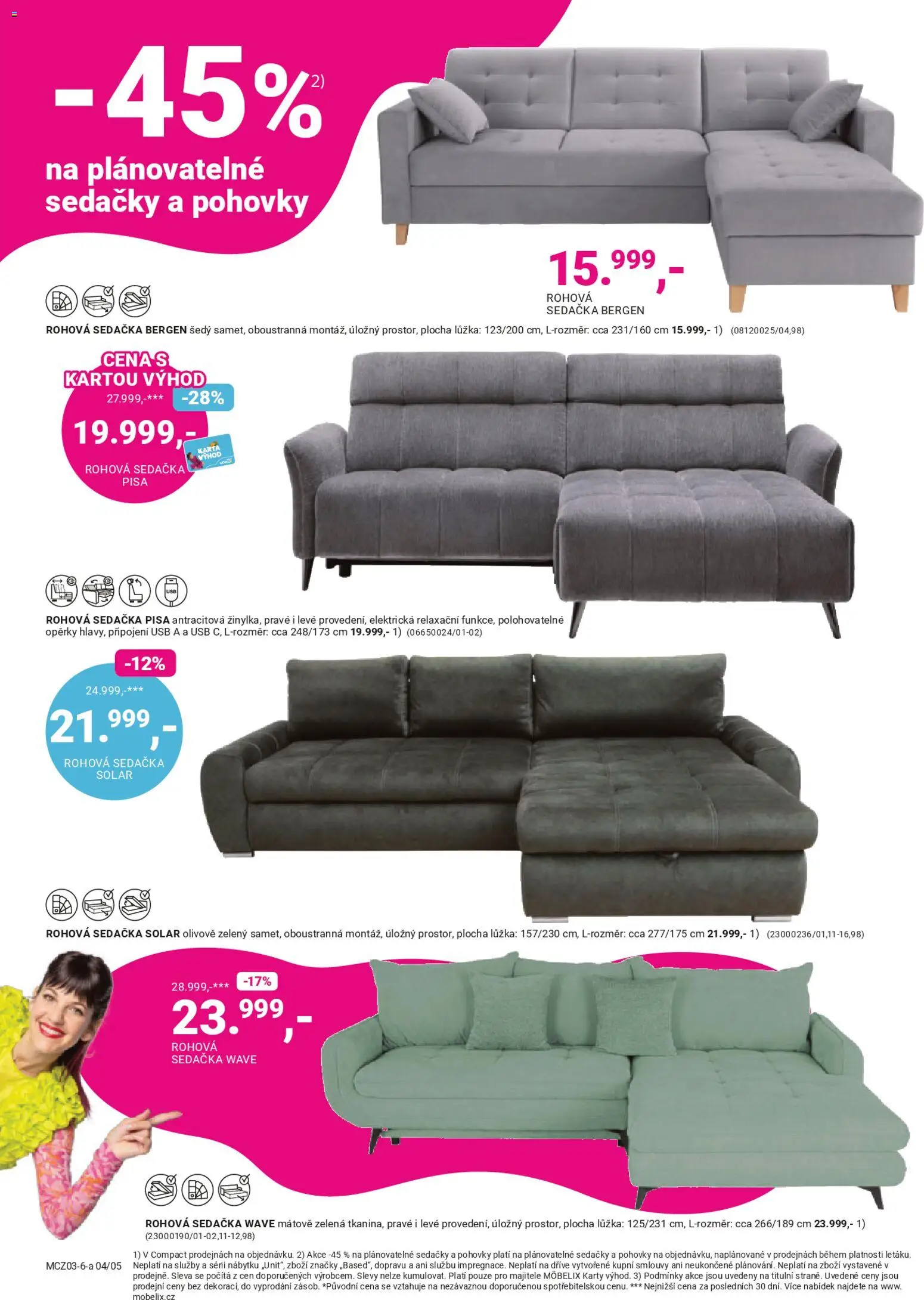 Möbelix leták od 09.03.2026 | Strana: 4 | Produkty: USB, Sedačka, Karty, Sedačky