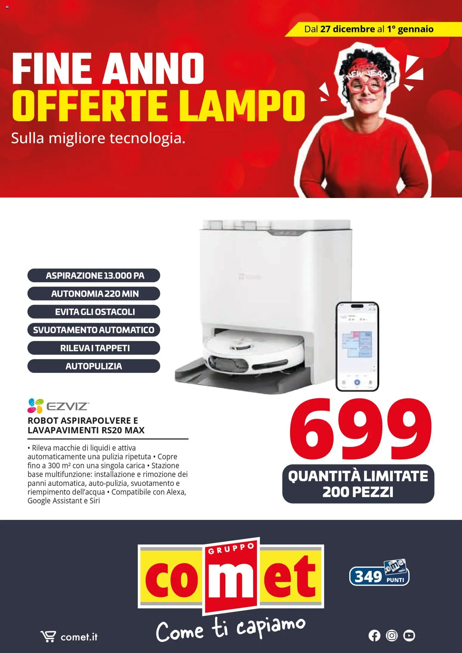 Volantino Comet del 27.12.2025 | Pagina: 49 | Prodotti: Robot aspirapolvere, Aspirapolvere, Robot