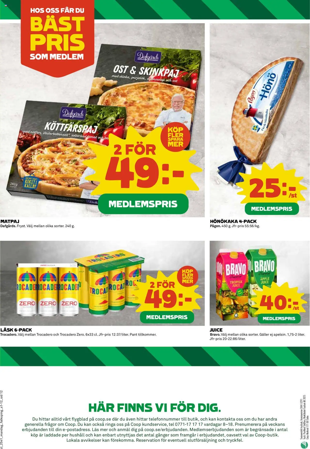 Coop reklamblad aktuell från 06.10.2025 | Sida: 12 | Produkter: Hönökaka, Galler, Juice, Äpple