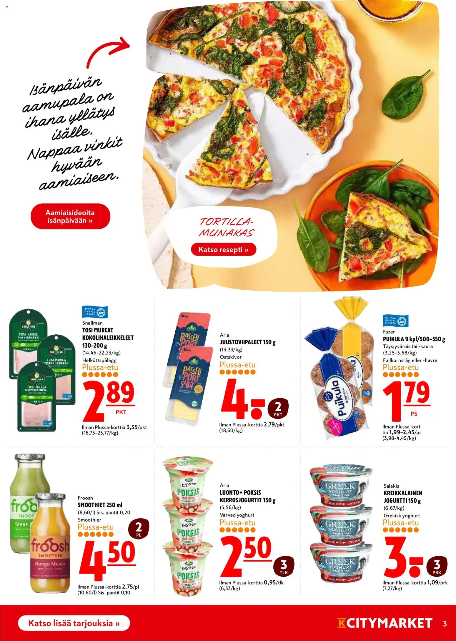 K-Citymarket tarjoukset – voimassa 06.11.2025 alkaen | Sivu: 3 | Tuotteet: Mango, Kaura, Jogurtti, Tortilla