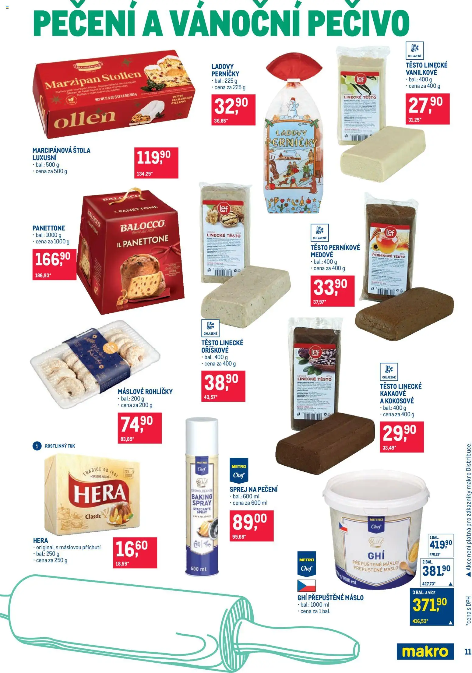 Makro leták - Pro milovníky jídla od 19.11.2025 | Strana: 11 | Produkty: Hera, Ladovy perníčky, Panettone, Těsto