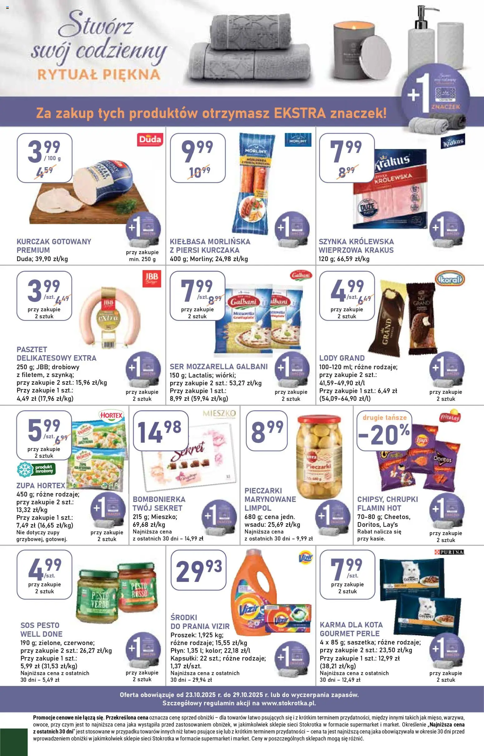 Stokrotka Gazetka od 23.10.2025 | Strona: 28 | Produkty: Kiełbasa, Stokrotka, Bombonierka, Pesto