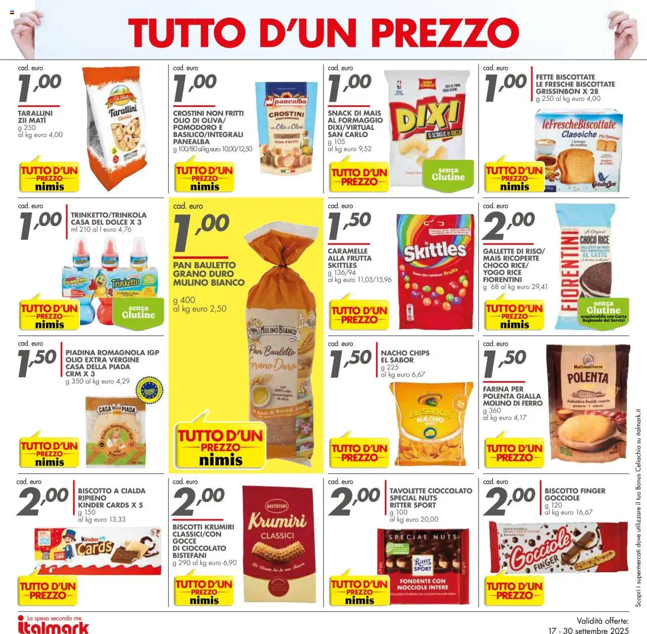 Volantino Italmark del 17.09.2025 | Pagina: 2 | Prodotti: Biscotti, Pomodoro, Olio extra vergine, Fette biscottate