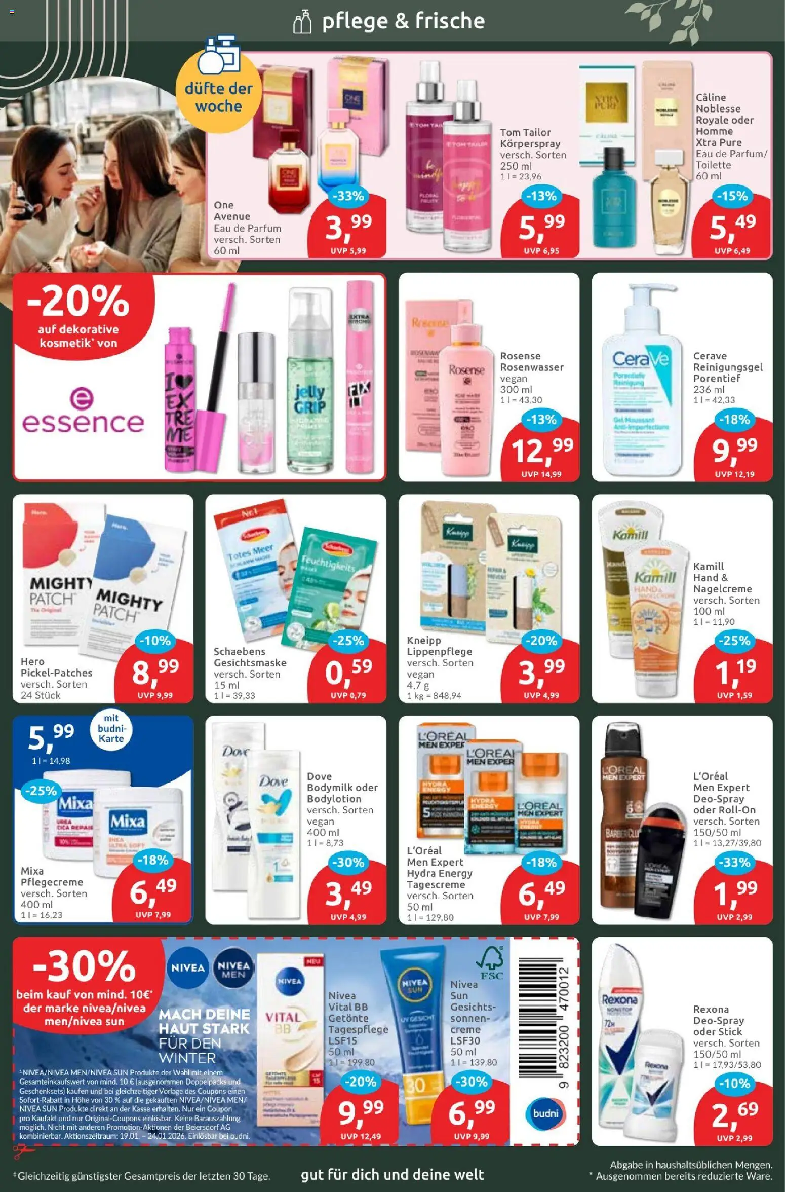 Budni Prospekt – gültig ab 19.01.2026 | Seite: 2 | Produkte: Parfüm, Creme, Eau de Parfum, Gesichtsmaske