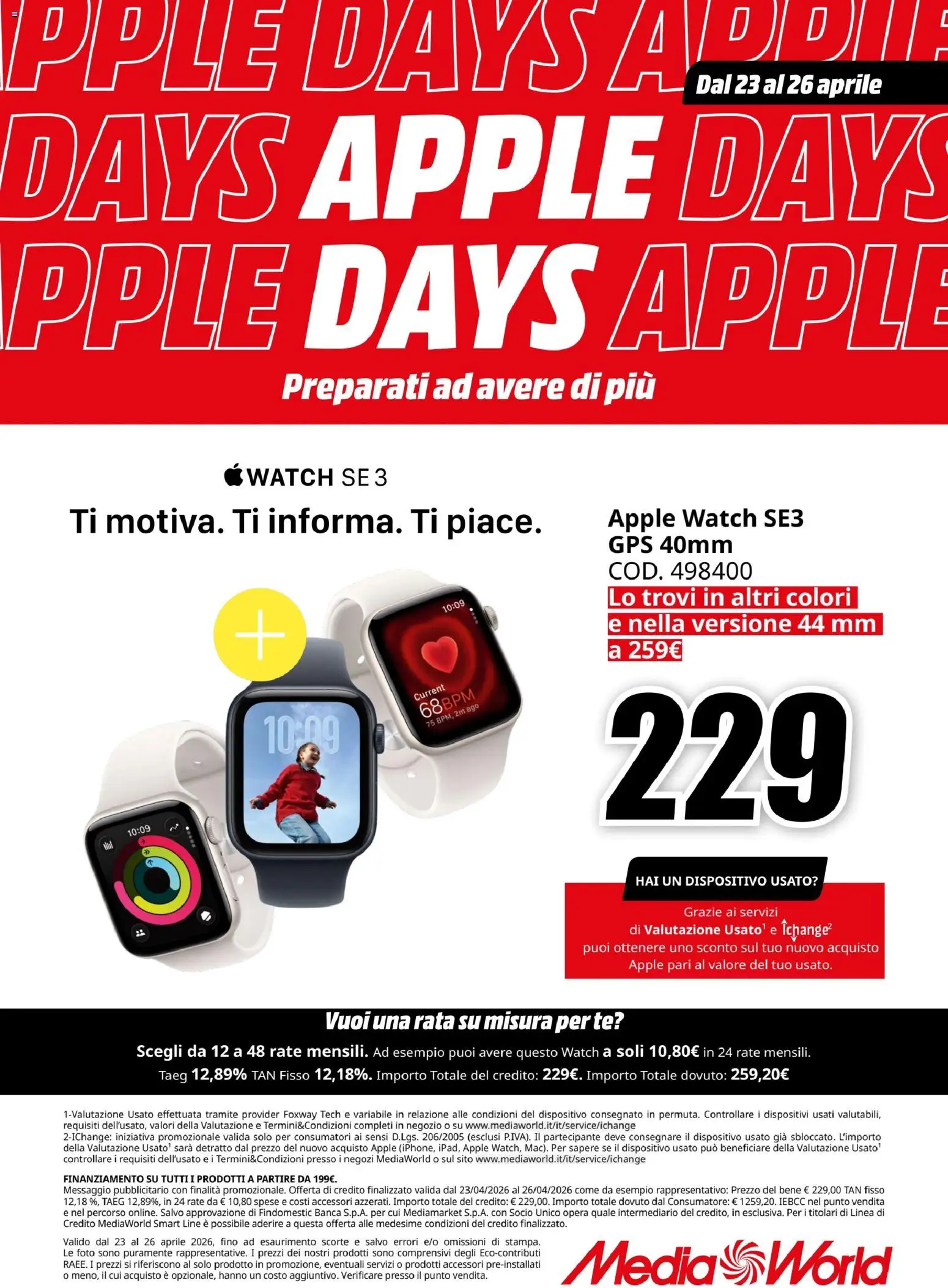 Volantino Media World del 23.04.2026 | Pagina: 8 | Prodotti: Tè, Apple Watch