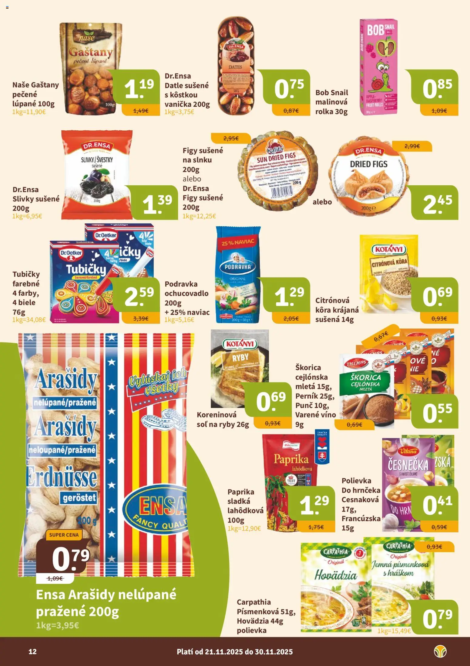 Nové Nitrazdroj akcie – leták je platný od 21.11.2025 | Strana: 12 | Produkty: Paprika, Gaštany, Ryby, Apple