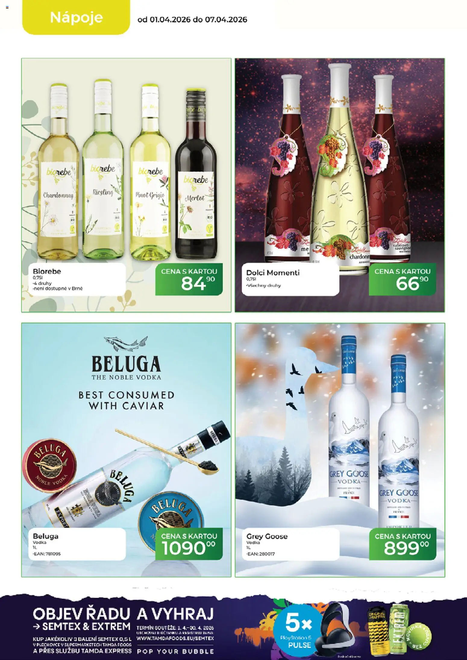 Tamda Foods leták od 01.04.2026 | Strana: 18 | Produkty: Semtex, Riesling, Pinot Grigio, Beluga vodka