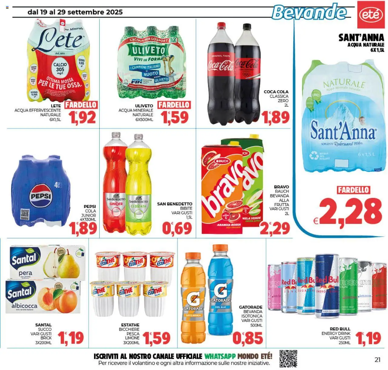 Volantino Eté del 19.09.2025 | Pagina: 21 | Prodotti: Succo, Limone, Red Bull, Acqua minerale