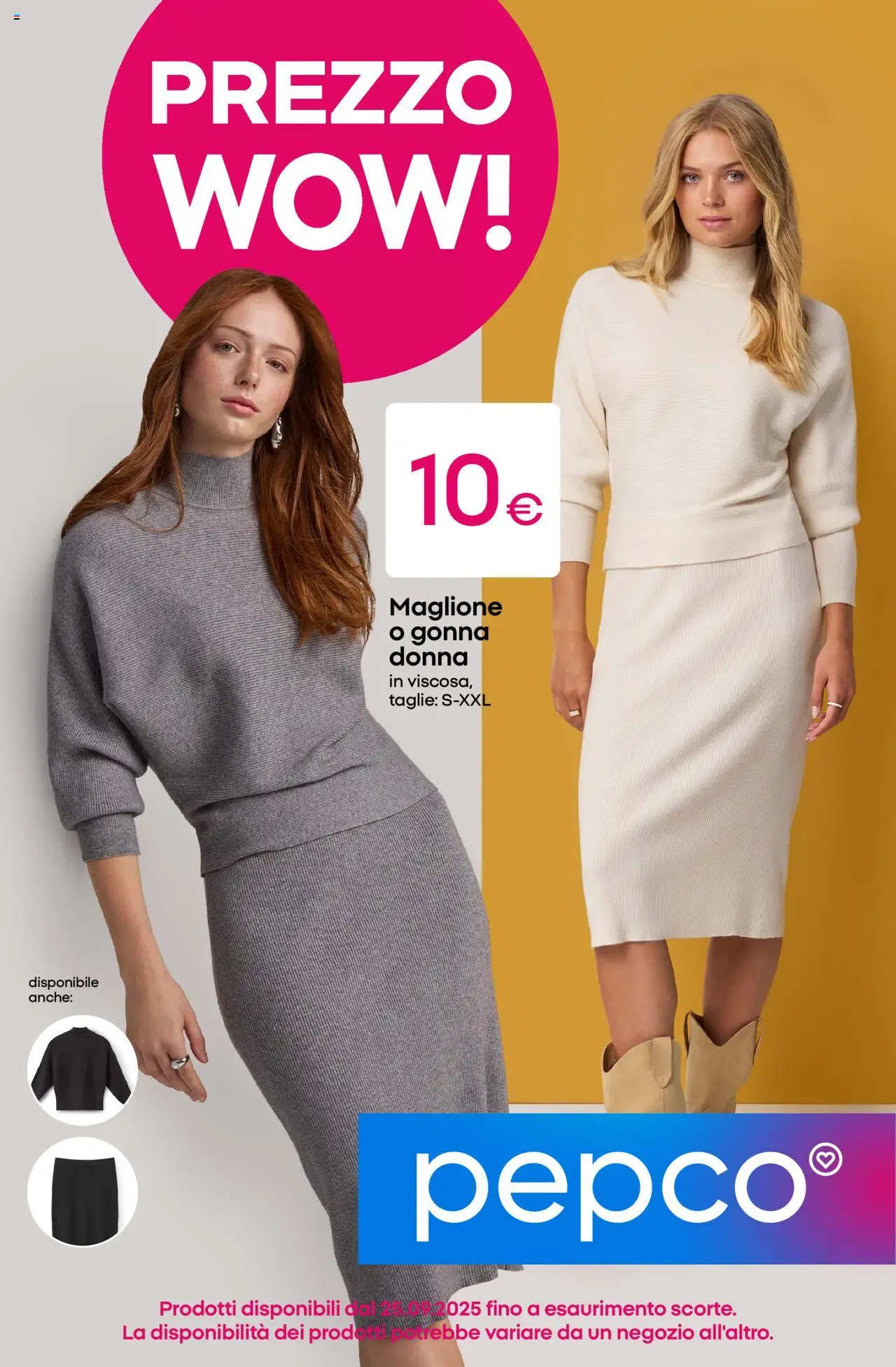 Volantino Pepco del 25.09.2025 | Pagina: 1 | Prodotti: Gonna, Maglione