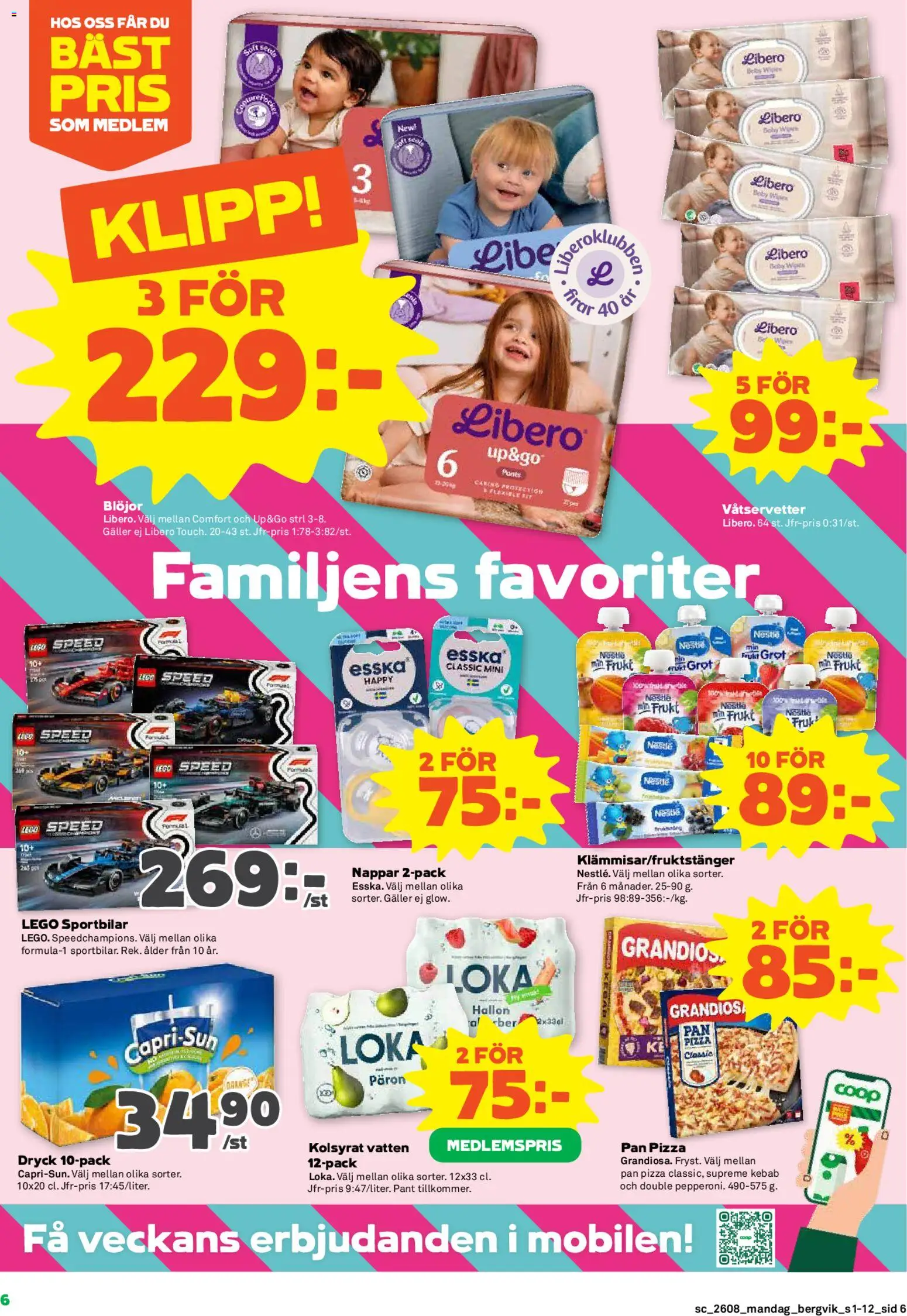 Stora Coop reklamblad aktuell från 16.02.2026 | Sida: 6 | Produkter: Loka, Galler, Pizza, Hallon