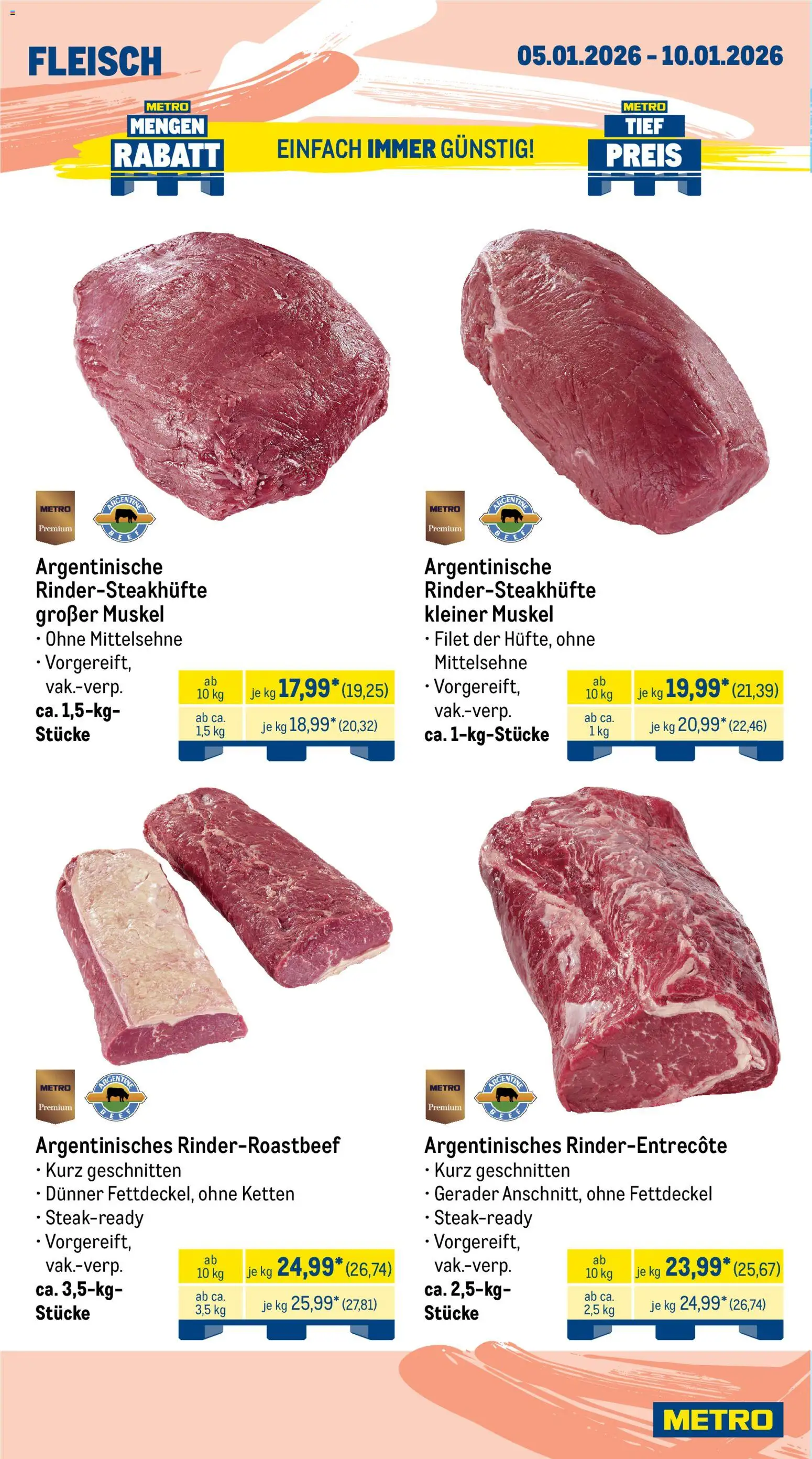 Metro Wochen-Angebote Gastro – gültig ab 05.01.2026 | Seite: 4 | Produkte: Fleisch