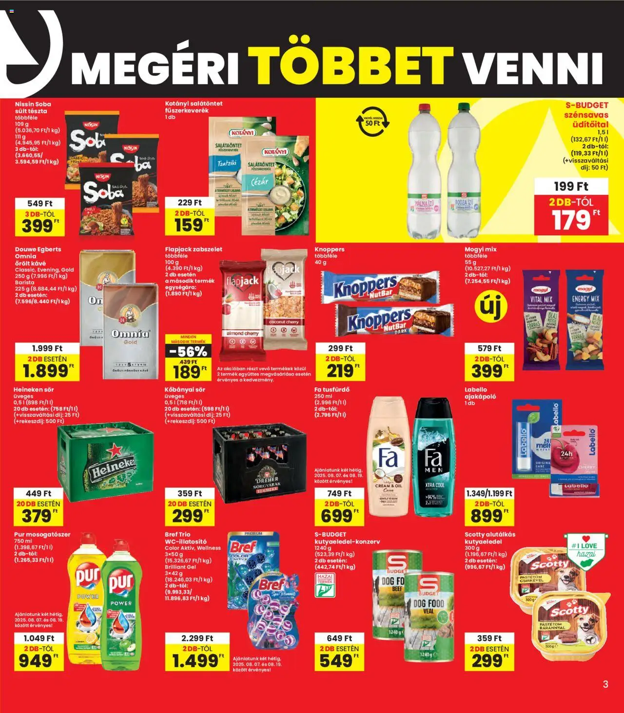 Interspar akciós ujság - amely érvényes a következő dátumtól: 07.08.2025 | Oldal: 3 | Termékek: Chili, Kisela pavlaka, Heineken, Mosogatószer