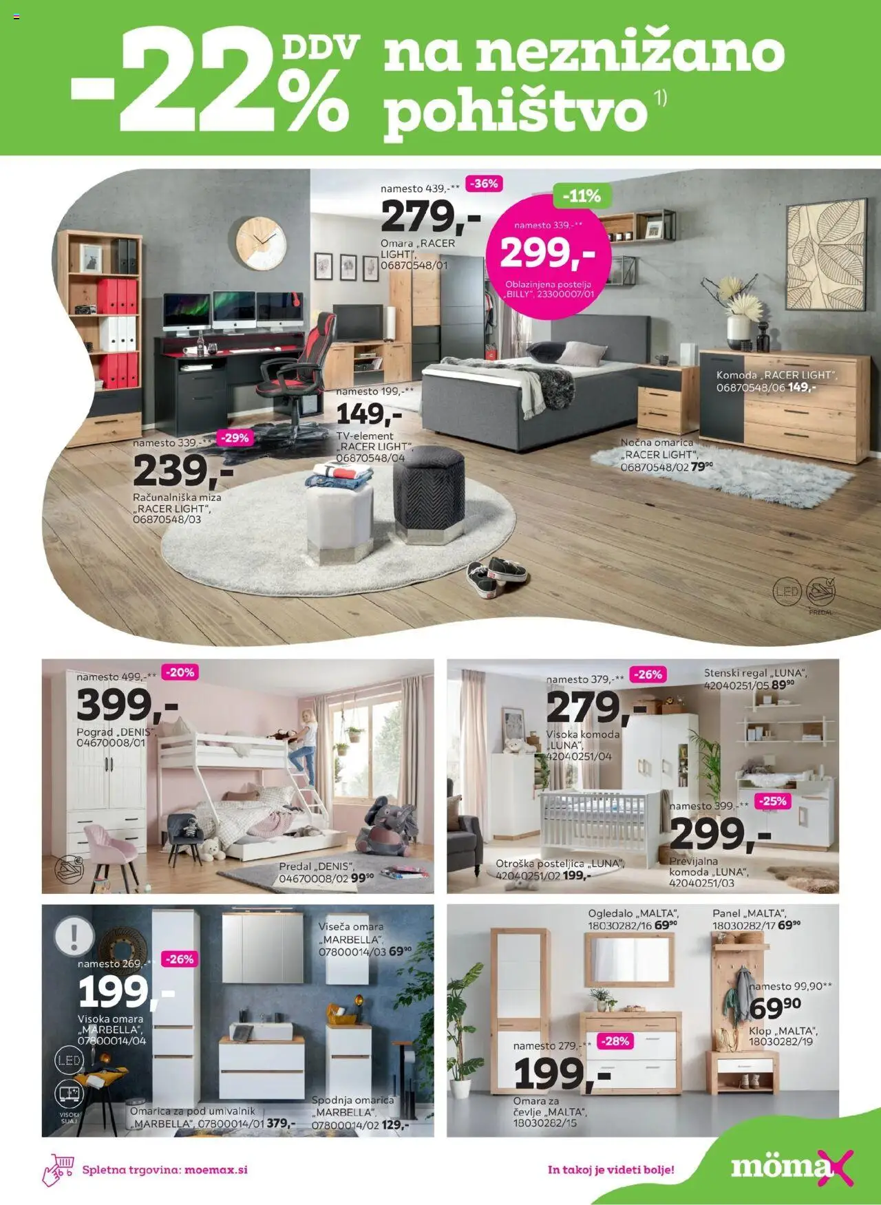 Mömax katalog │ velja od 18.08.2025 | Stran: 5 | Izdelki: Pohištvo, Postelja, Nocna omarica, Omarica
