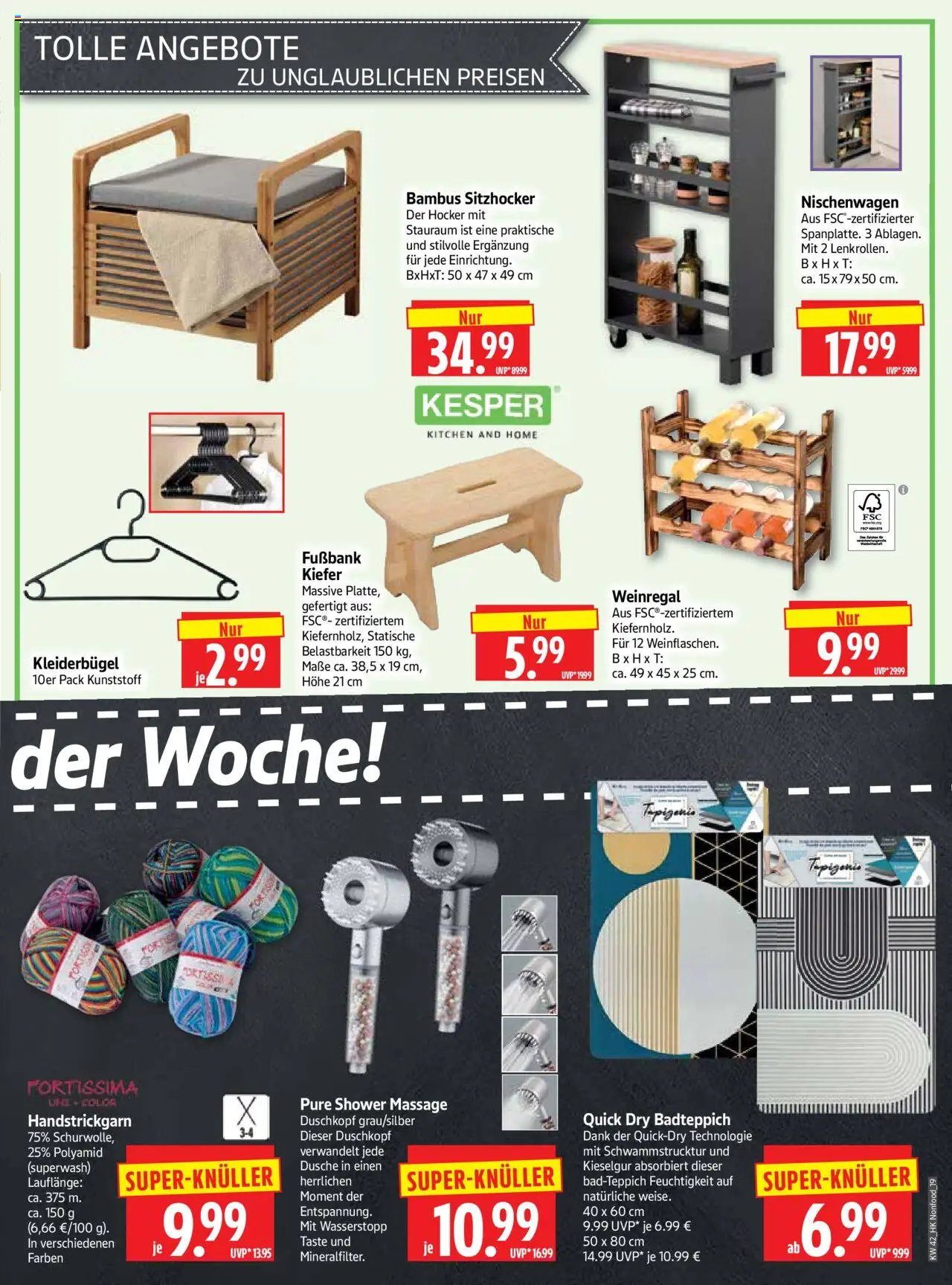 HERKULES Prospekt 	 – gültig ab 13.10.2025 | Seite: 19 | Produkte: Weinregal, Dusche, Kleiderbügel, Duschkopf