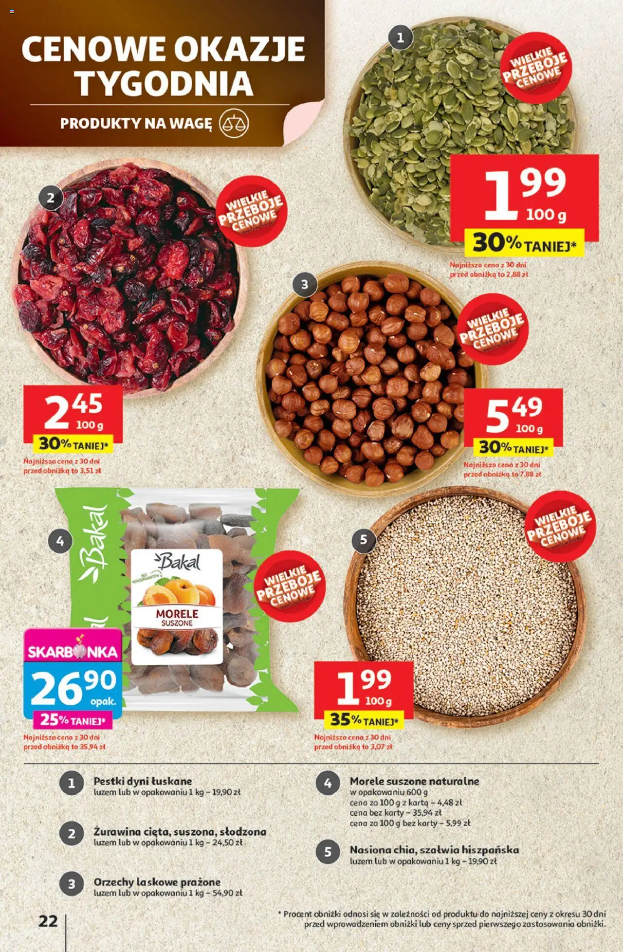 Auchan Gazetka - Jak Pragnę Lata Hipermarket od 20.06.2025 | Strona: 24 | Produkty: Karta, Nasiona, Żurawina, Pestki dyni