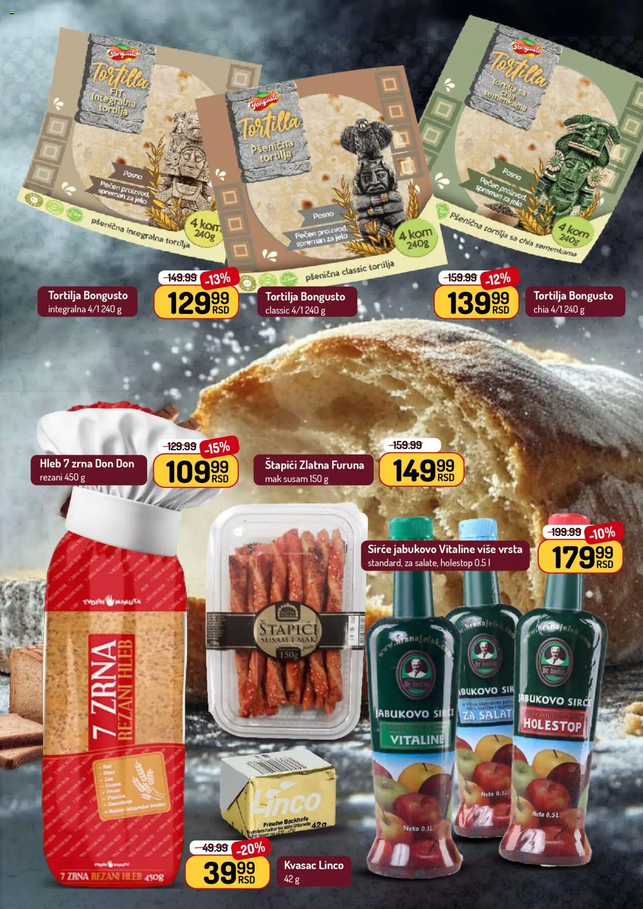 Aman katalog - važi od 21.07.2025 | Strana: 23 | Proizvode: Rezani hleb, Kvasac, Tortilja, Mak