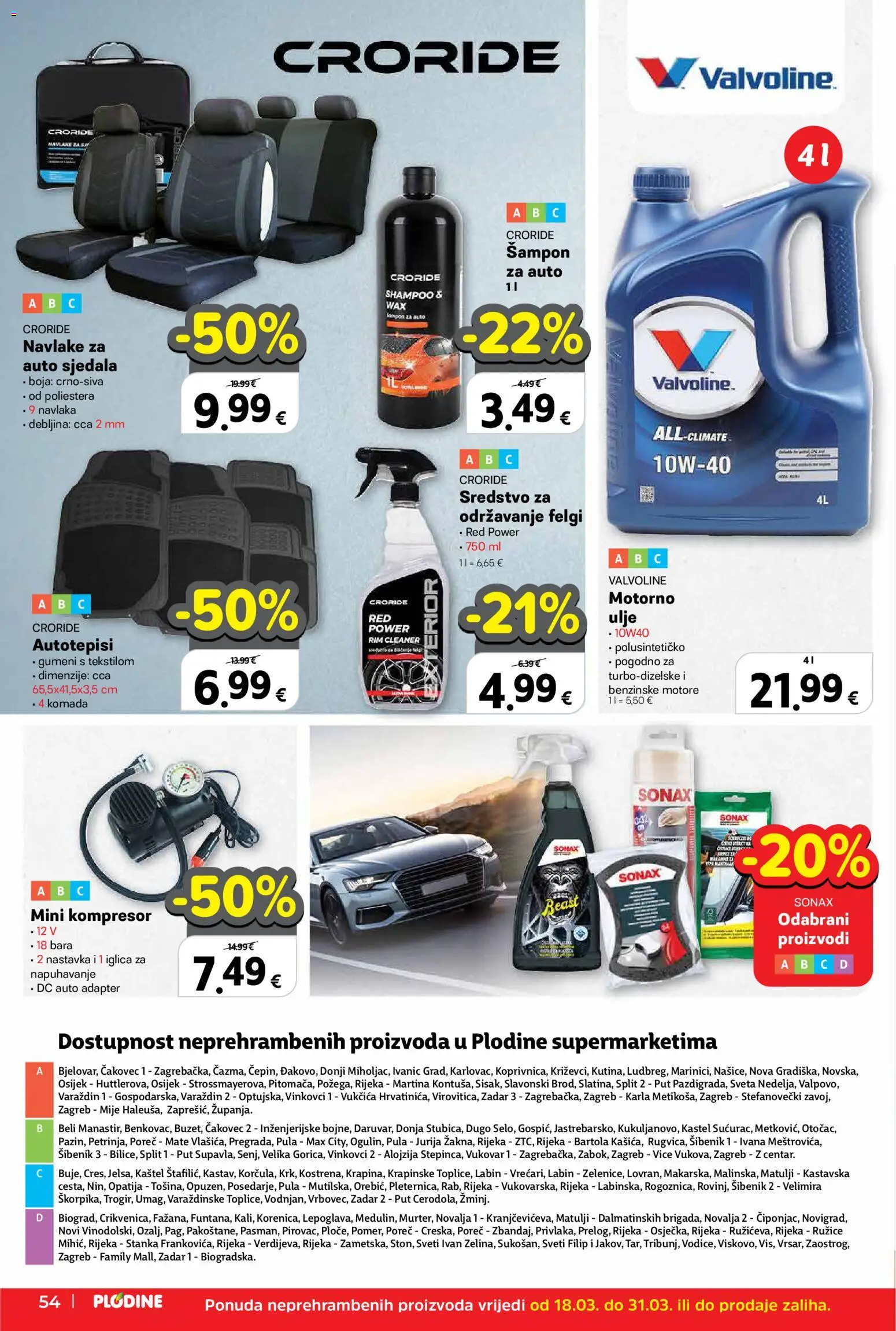 Plodine katalog | vrijedi od 18.03.2026 | Stranica: 54 | Proizvodi: Šampon, Ulje, Navlake za auto sjedala, Adapter