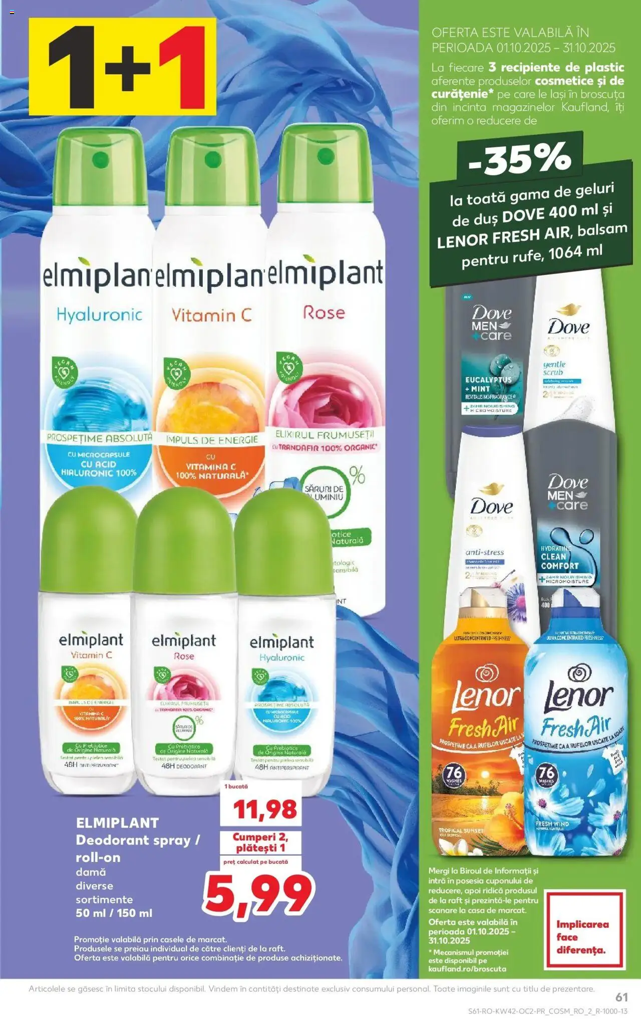 Noul catalog Kaufland – valabil de la 15.10.2025 | Pagină: 61 | Produse: Scrub, Raft, Recipiente, Deodorant