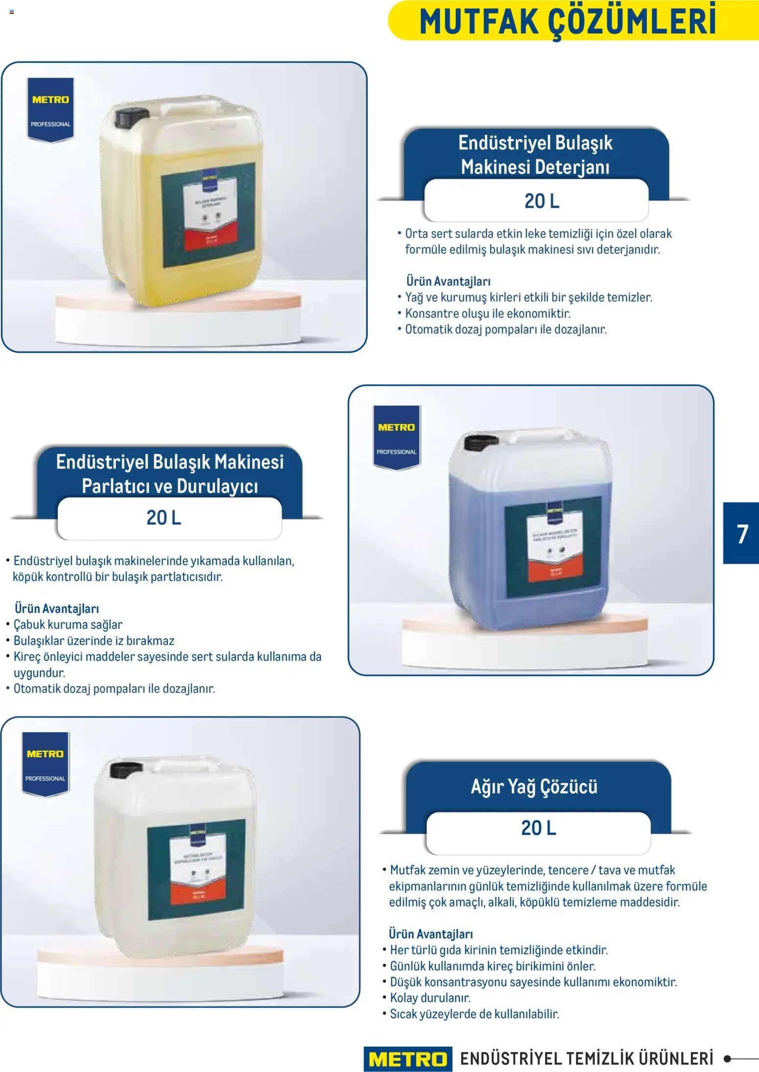 Metro - Endüstriyel Temizlik Ürünleri - 30.12.2025 tarihinden itibaren geçerlidir | Sayfa: 7 | Ürünler: Parlatıcı, Yağ, Yağ çözücü, Bulaşık makinesi