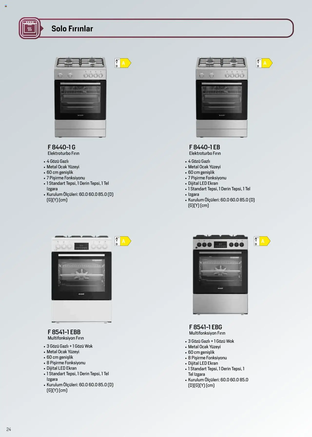 Arçelik Ankastre ve Solo Pişiriciler Katalog - 04.06.2025 tarihinden itibaren geçerlidir | Sayfa: 24 | Ürünler: Fırın, Ocak, Izgara