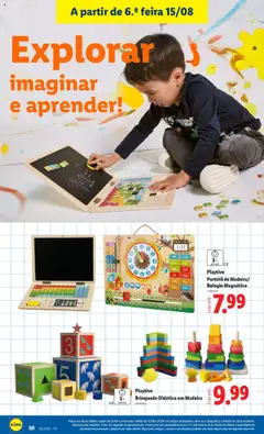 Playtive Portátil de Madeira/ Relógio Magnético, Wooden magnetic board and clock toy. │ válido de 15.08.2025 | Página: 30 | Produtos: Relógio