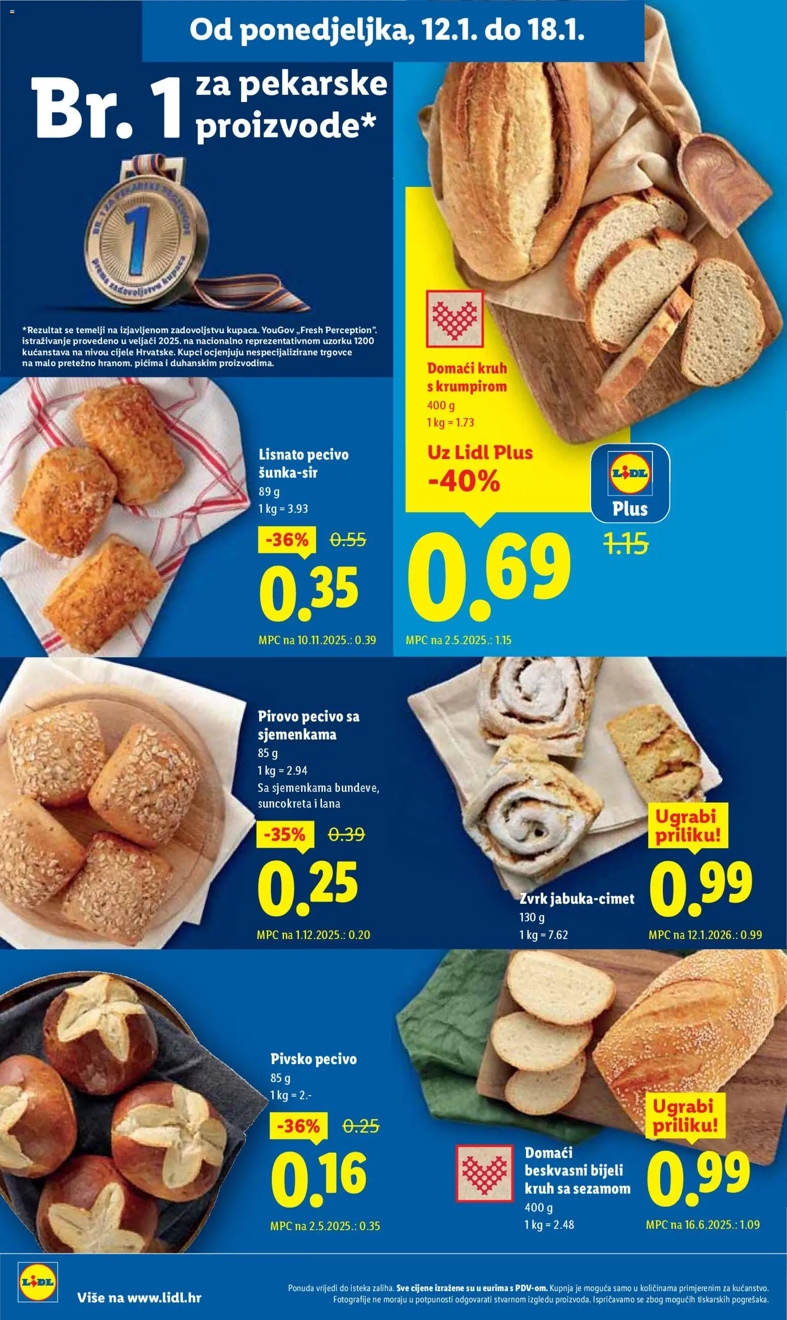 Lidl katalog | vrijedi od 12.01.2026 | Stranica: 6 | Proizvodi: Kruh, Pecivo