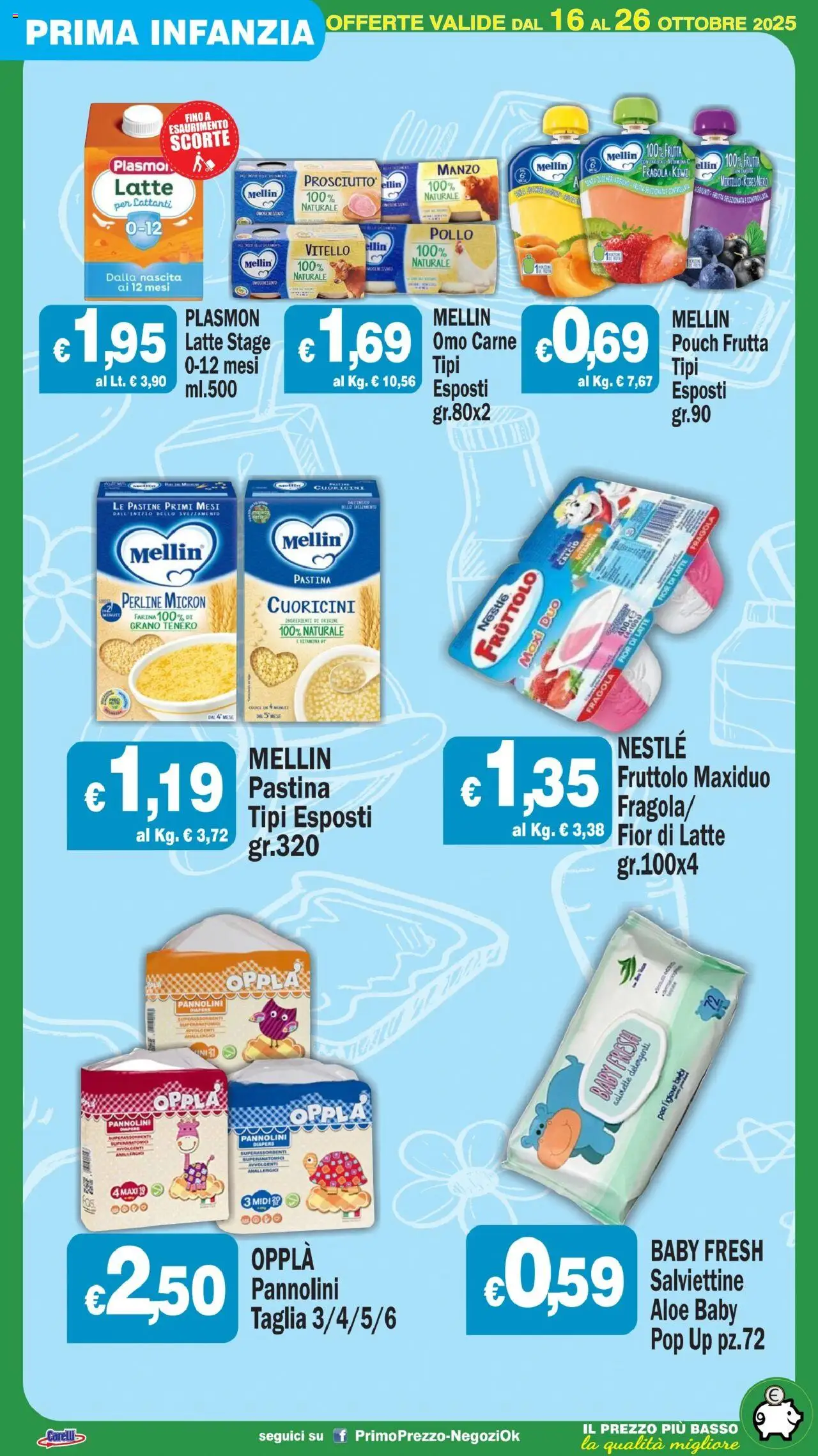 Volantino Primo Prezzo del 16.10.2025 | Pagina: 18 | Prodotti: Pollo, Manzo, Kiwi, Vitello