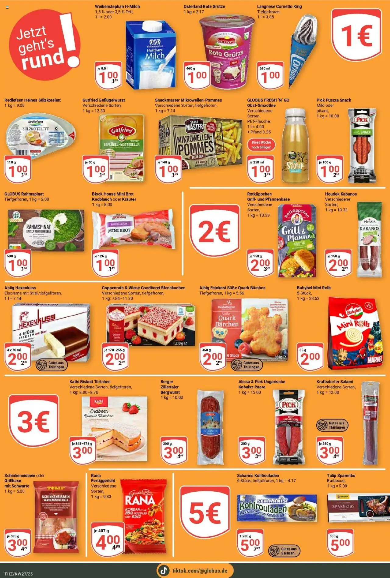 Globus prospekt Zeitz	 - gültig ab dem 29.06.2025 | Seite: 14 | Produkte: Langnese, Knoblauch, Babybel, Brot