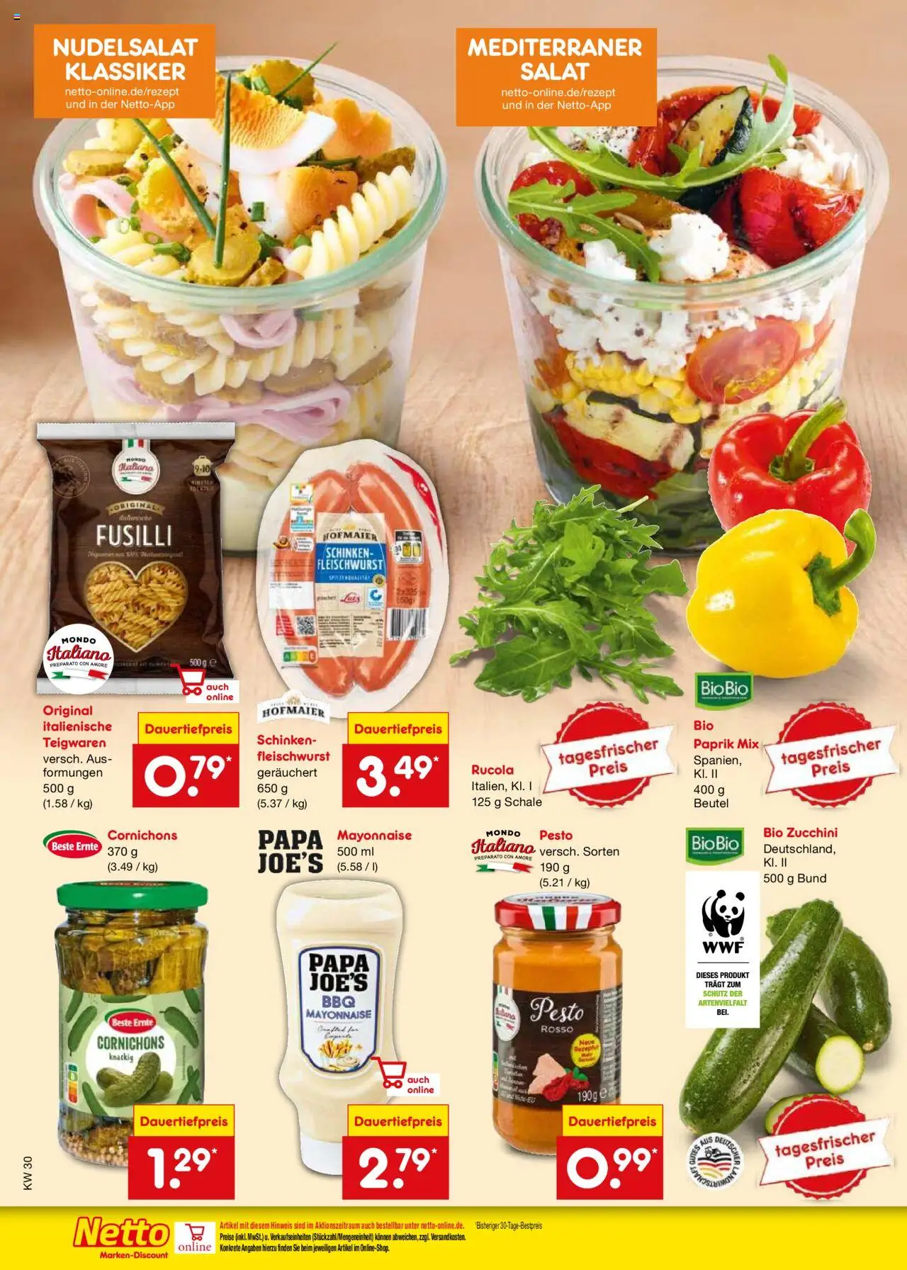 Netto Marken-Discount Prospekt 	 - gültig ab dem 21.07.2025 | Seite: 54 | Produkte: Rucola, Mayonnaise, Schinken, Zucchini