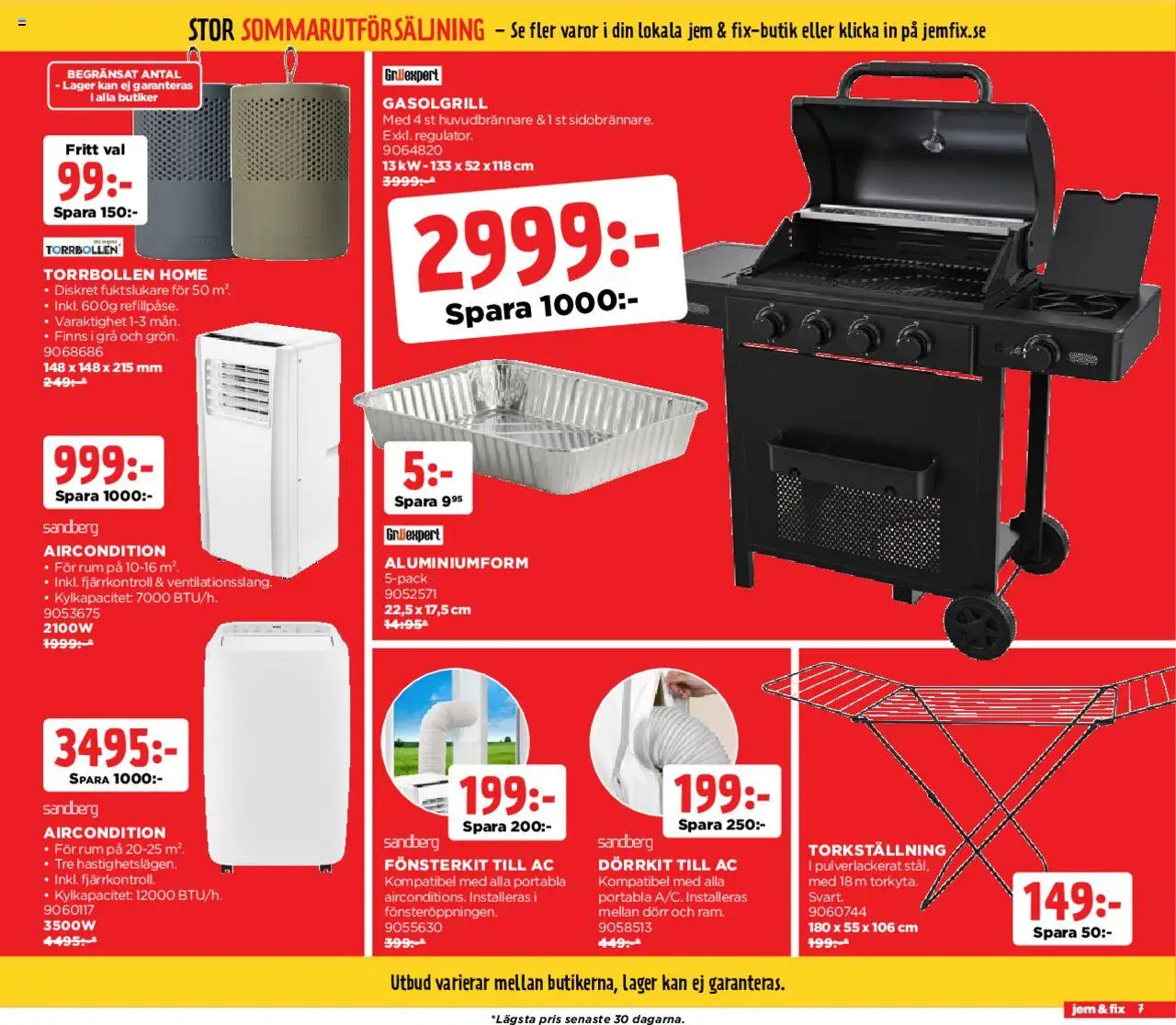 Jem & Fix reklamblad aktuell från 04.08.2025 | Sida: 7 | Produkter: Gasolgrill, Fjärrkontroll