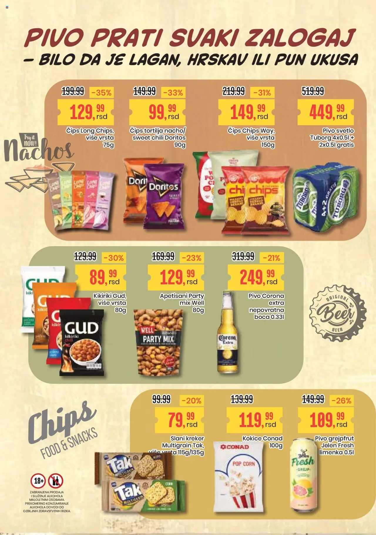 Aroma Market katalog - važi od 25.07.2025 | Strana: 6 | Proizvode: Čips, Tortilja, Doritos, Pivo