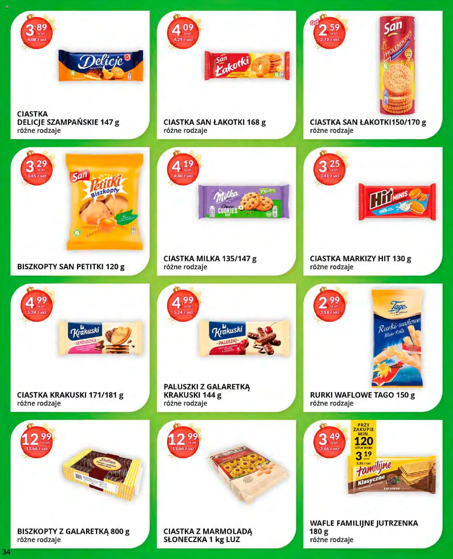 Eurocash Gazetka od 15.12.2025 | Strona: 34 | Produkty: Wafle, Milka, Paluszki, Ciastka