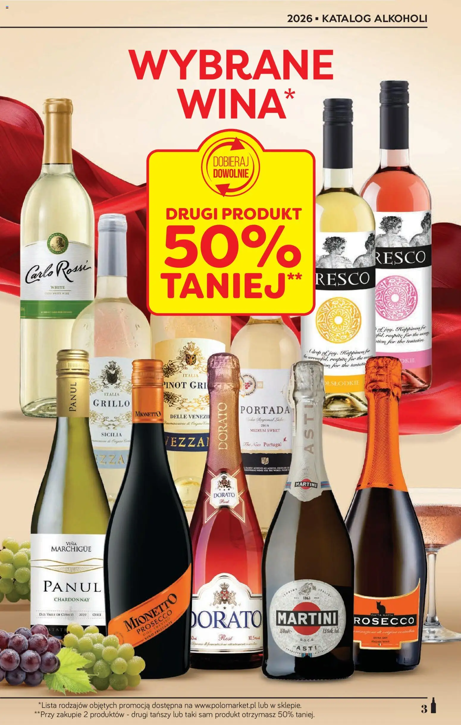 POLOmarket katalog - Alkoholi od 23.04.2026 | Strona: 3 | Produkty: Martini, Chardonnay, Prosecco, Carlo Rossi