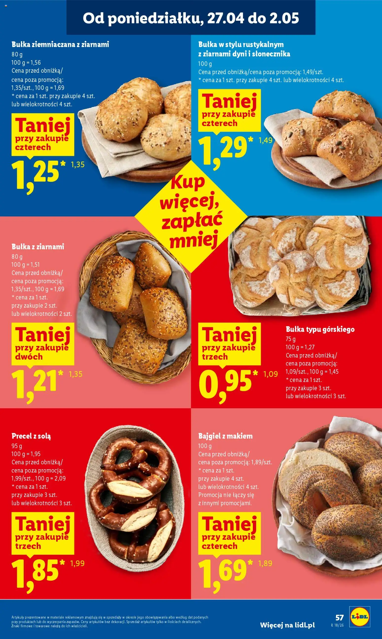 Lidl gazetka od 29.04.2026 | Strona: 57 | Produkty: Bułka