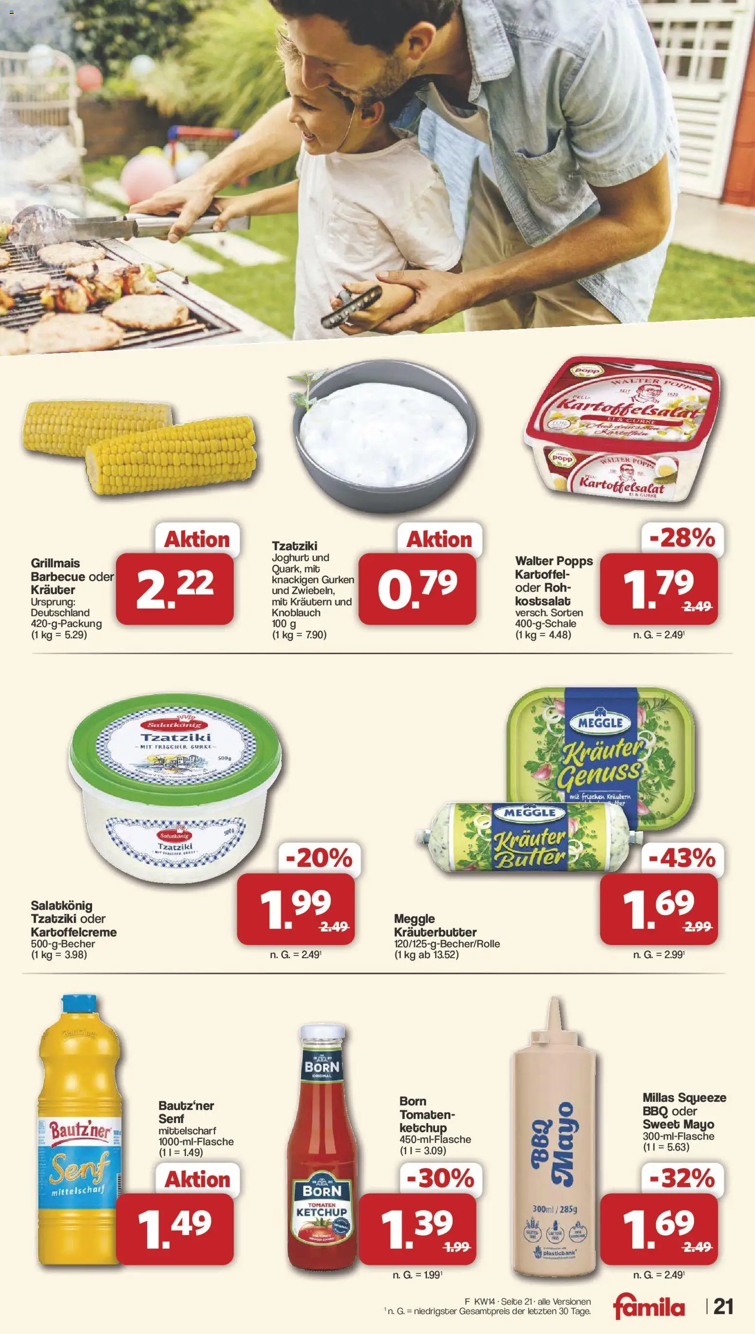Famila Nordwest Prospekt 	 – gültig ab 30.03.2026 | Seite: 21 | Produkte: Butter, Joghurt, Ketchup, Gurken
