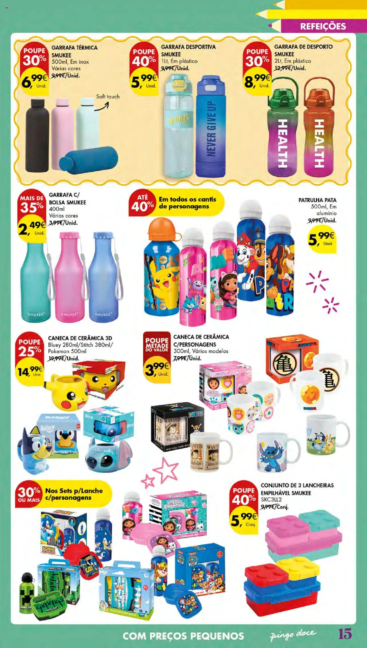 Pingo Doce - Regresso às Aulas Açores │ válido de 21.08.2025 | Página: 15 | Produtos: Bolsa, Garrafa térmica, Caneca