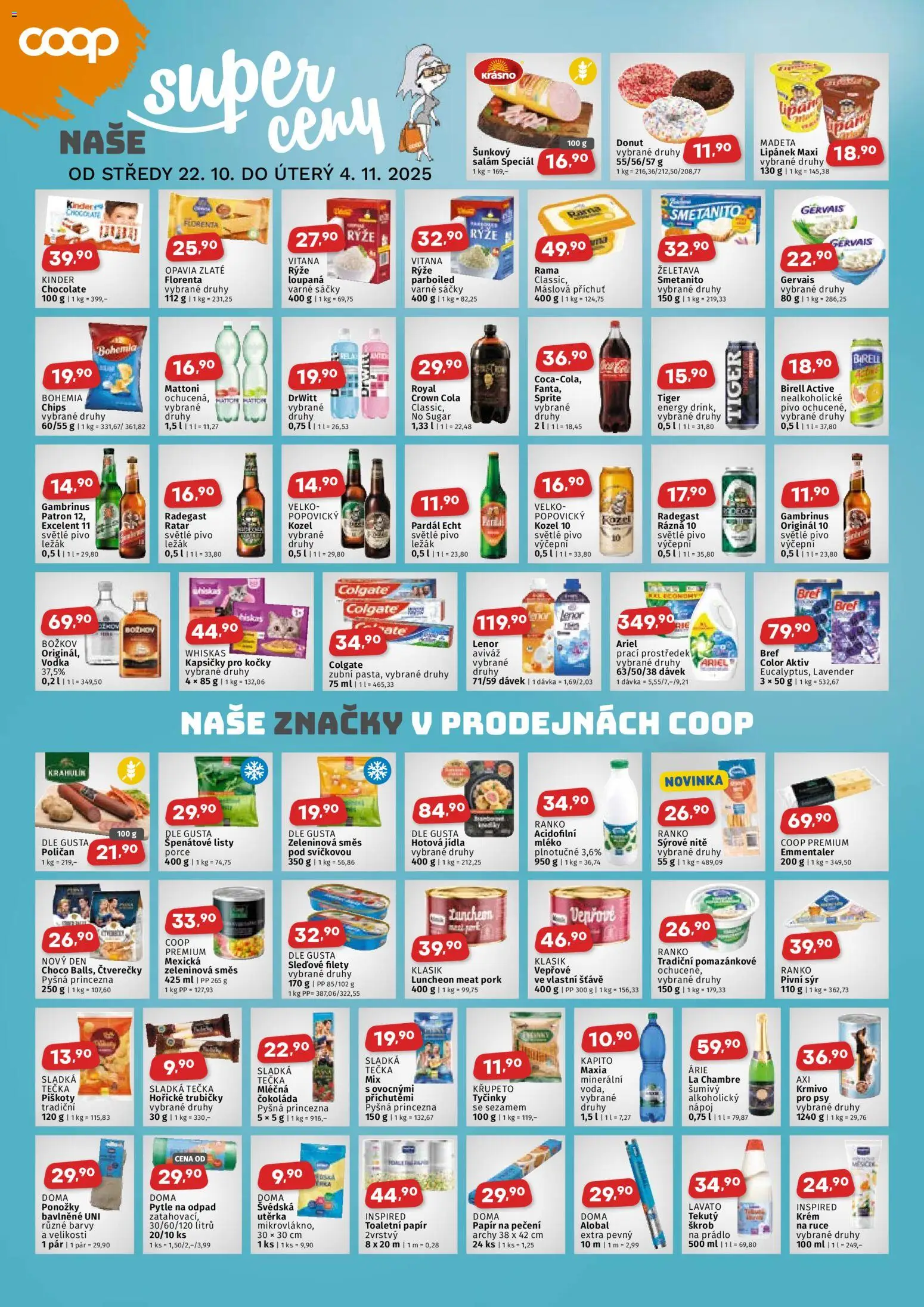 Coop leták - Jihočeský region od 22.10.2025 | Strana: 2 | Produkty: Lenor, Krém, Excelent 11, Božkov