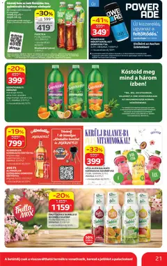 Auchan Kedvenc Márkáink - amely érvényes a következő dátumtól: 09.04.2026 | Oldal: 21 | Termékek: Körte, Málna, Ásványvíz, Narancs