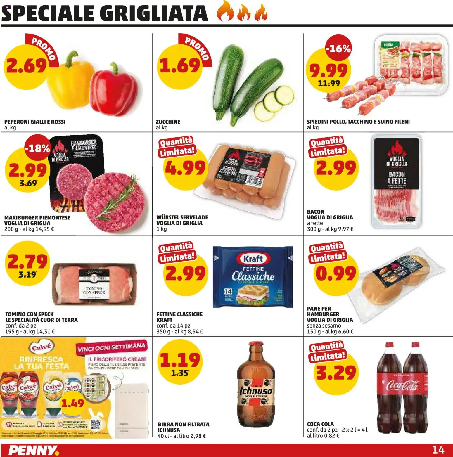 Volantino PENNY del 23.04.2026 | Pagina: 14 | Prodotti: Birra, Peperoni, Frigorifero, Spiedini