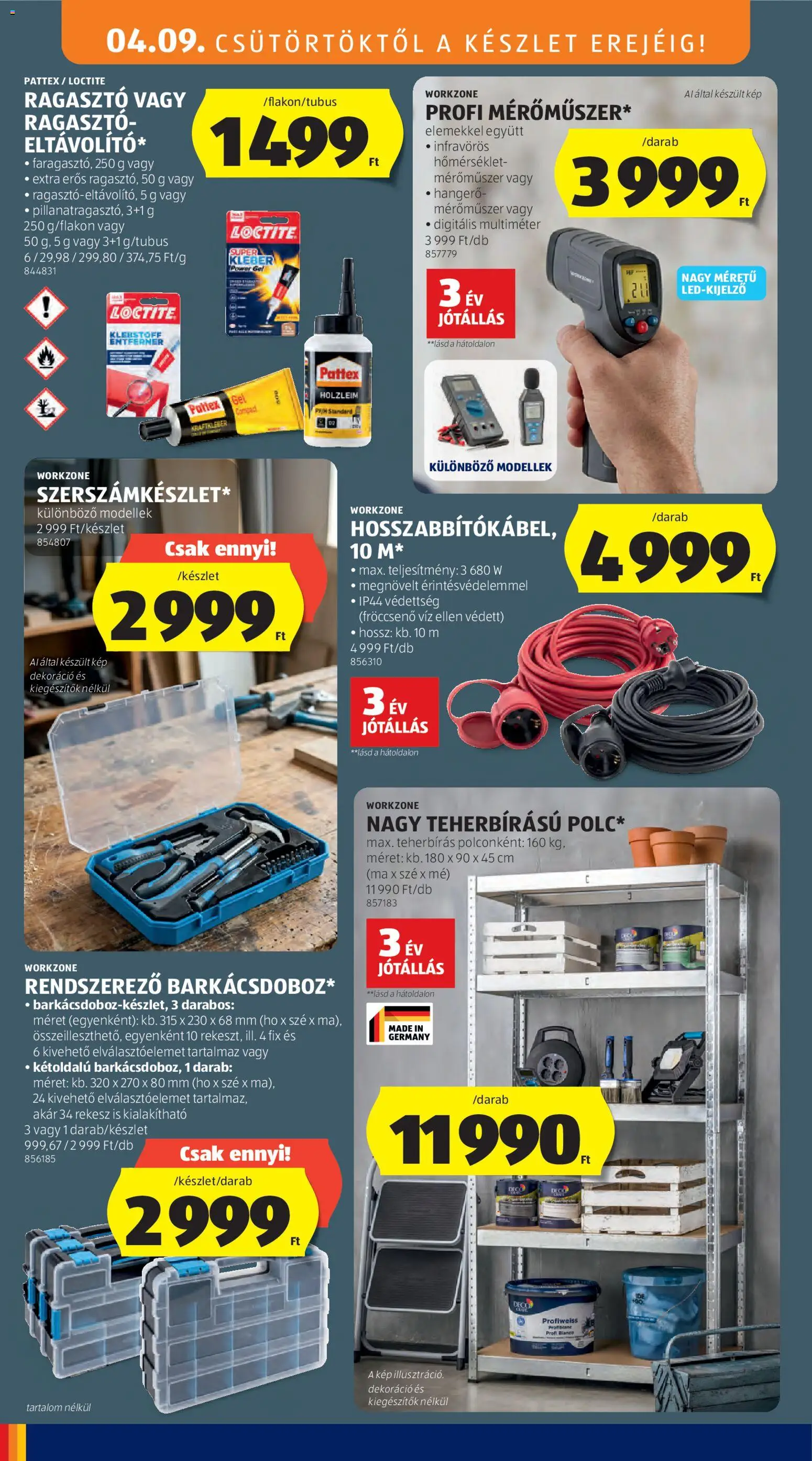 Aldi akciós ujság - amely érvényes a következő dátumtól: 09.04.2026 | Oldal: 6 | Termékek: Ragasztó, Rendszerező, Dekoráció