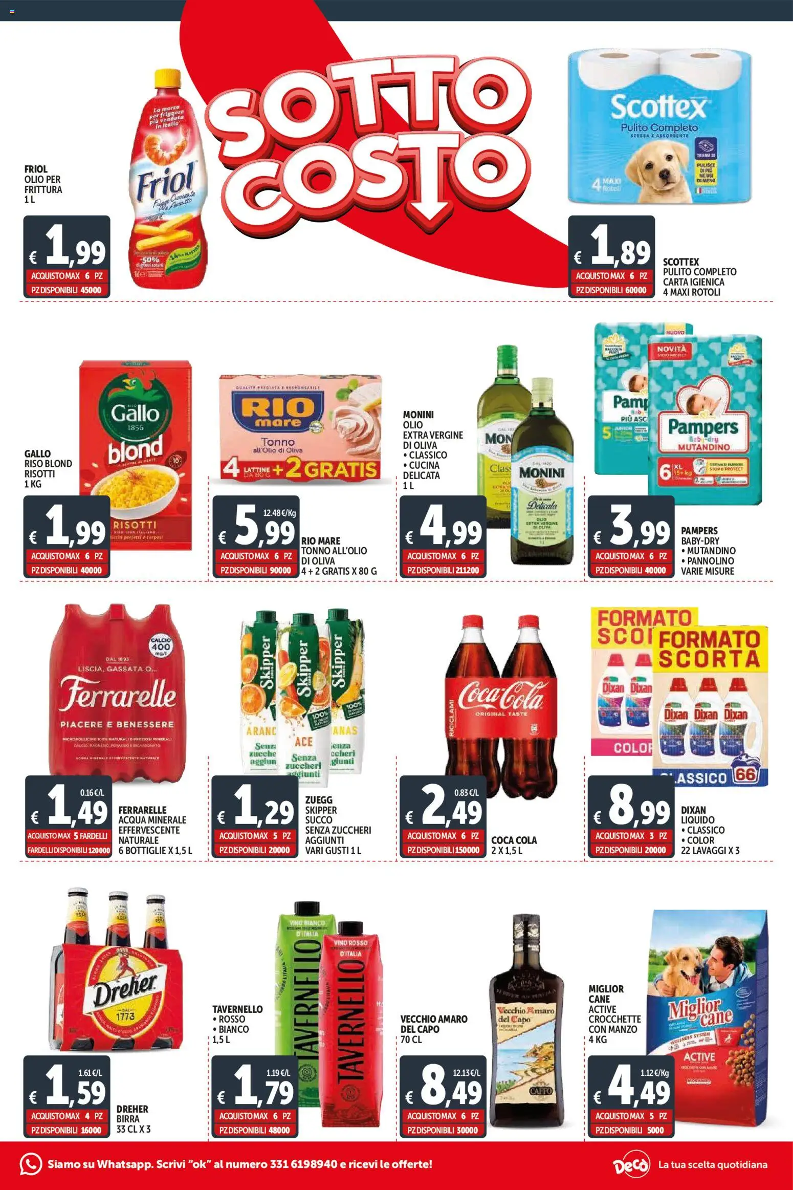 Volantino Decò del 30.01.2026 | Pagina: 3 | Prodotti: Acqua, Tonno, Acqua minerale, Coca Cola