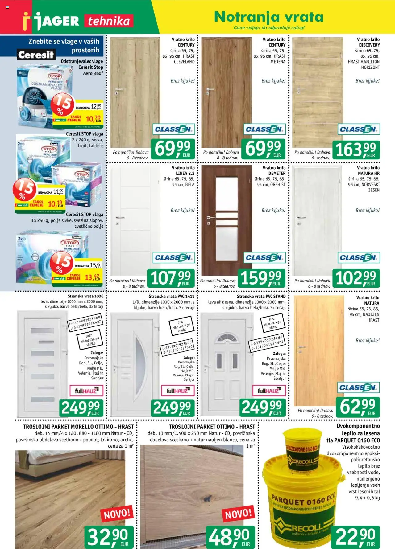 Novi Jager katalog ponudbe – veljaven od 15.10.2025 | Stran: 8 | Izdelki: Vratno krilo, Krilo, Lepilo, Vrata