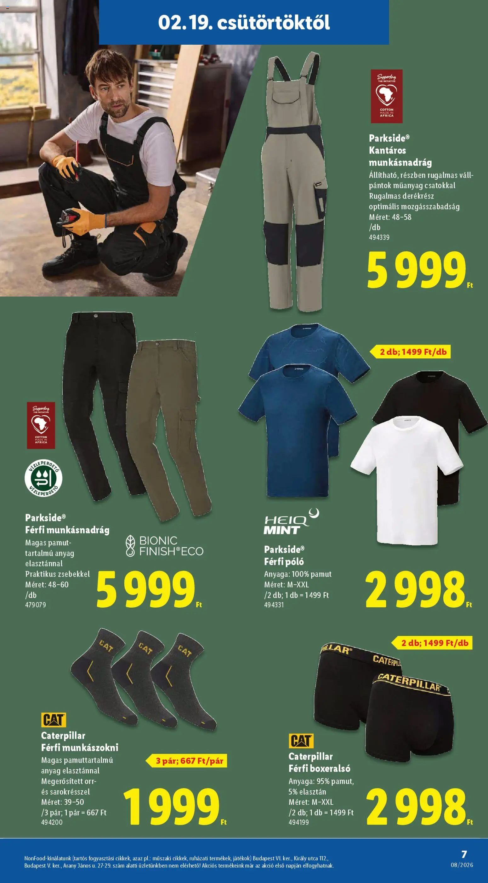 Lidl akciós ujság - amely érvényes a következő dátumtól: 19.02.2026 | Oldal: 7