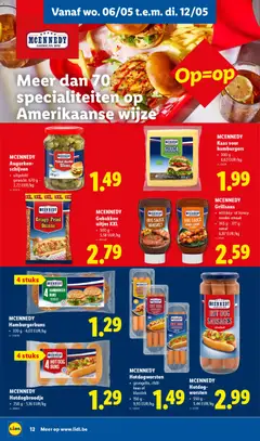 Lidl Folder week 19 - Voorbeeld van een folder van Lidl, geldig van 04.05.2026 | Pagina: 12 | Producten: Hamburger, Hotdog, Gouda, Kaas