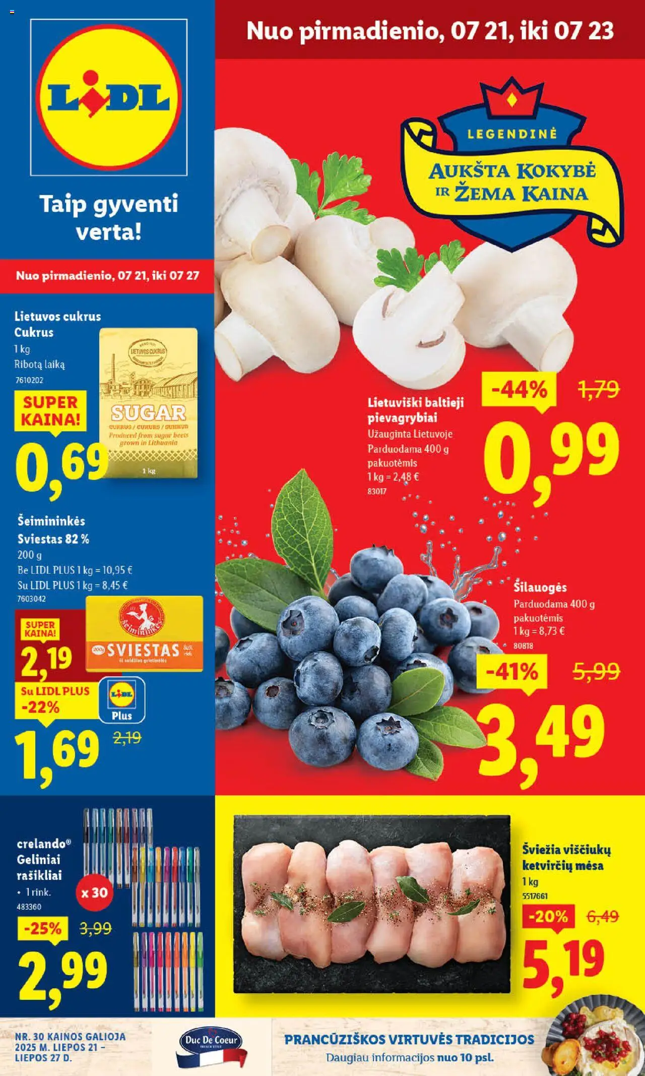 LIDL - Leidinys│galioja nuo 24.07.2025 | Puslapis: 17 | Prekių: Pievagrybiai, Šilauogės, Sviestas, Cukrus
